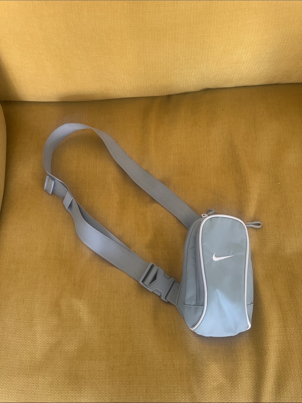 Nike Light Gray Crossbody Sling with White Piping